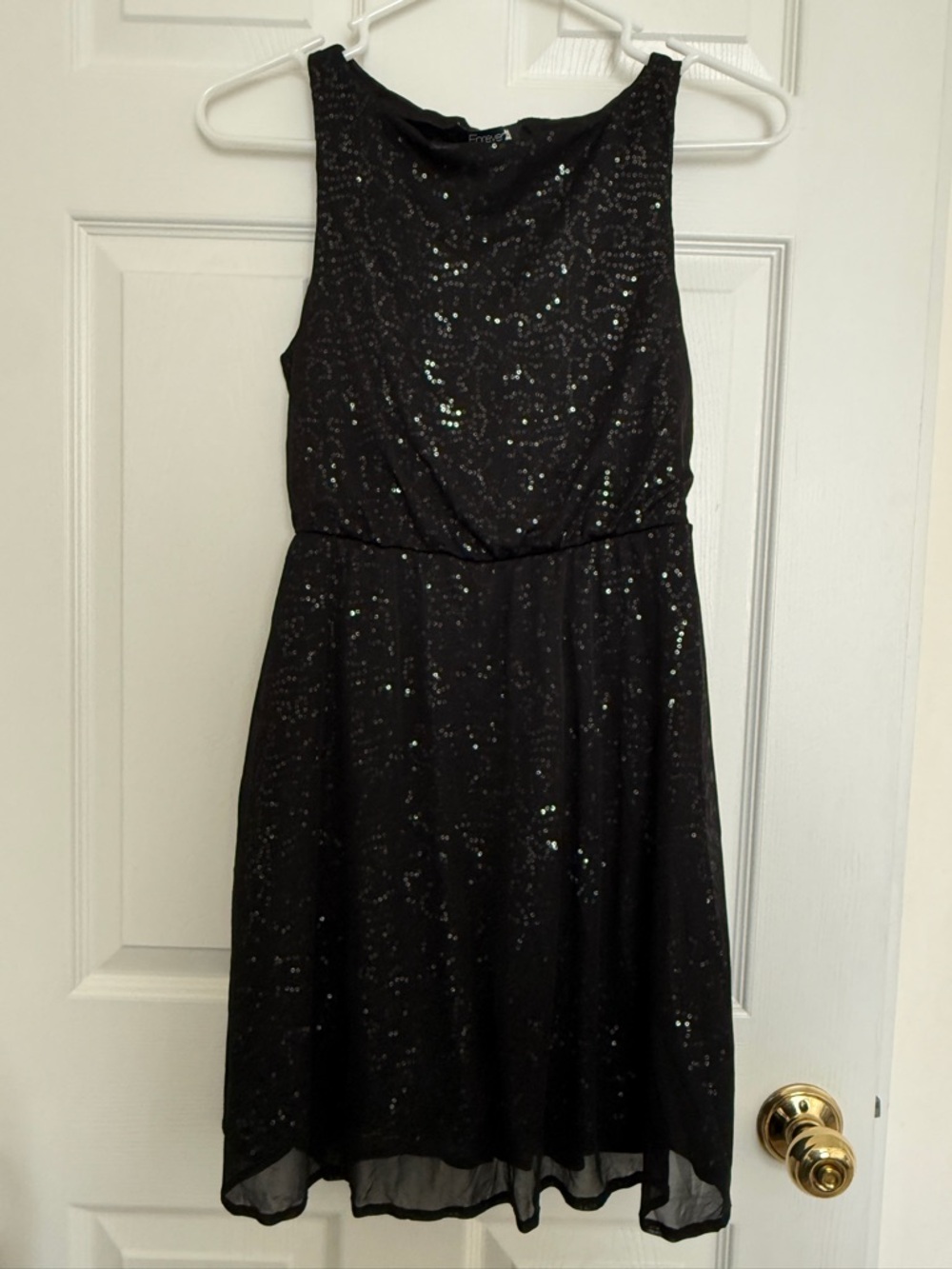 Forever 21 Black Sequin A-Line Mini Dress